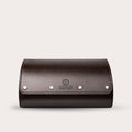 6 Watch Travel Case Vegan Leather Watch Roll (Espresso Brown - White Interior)