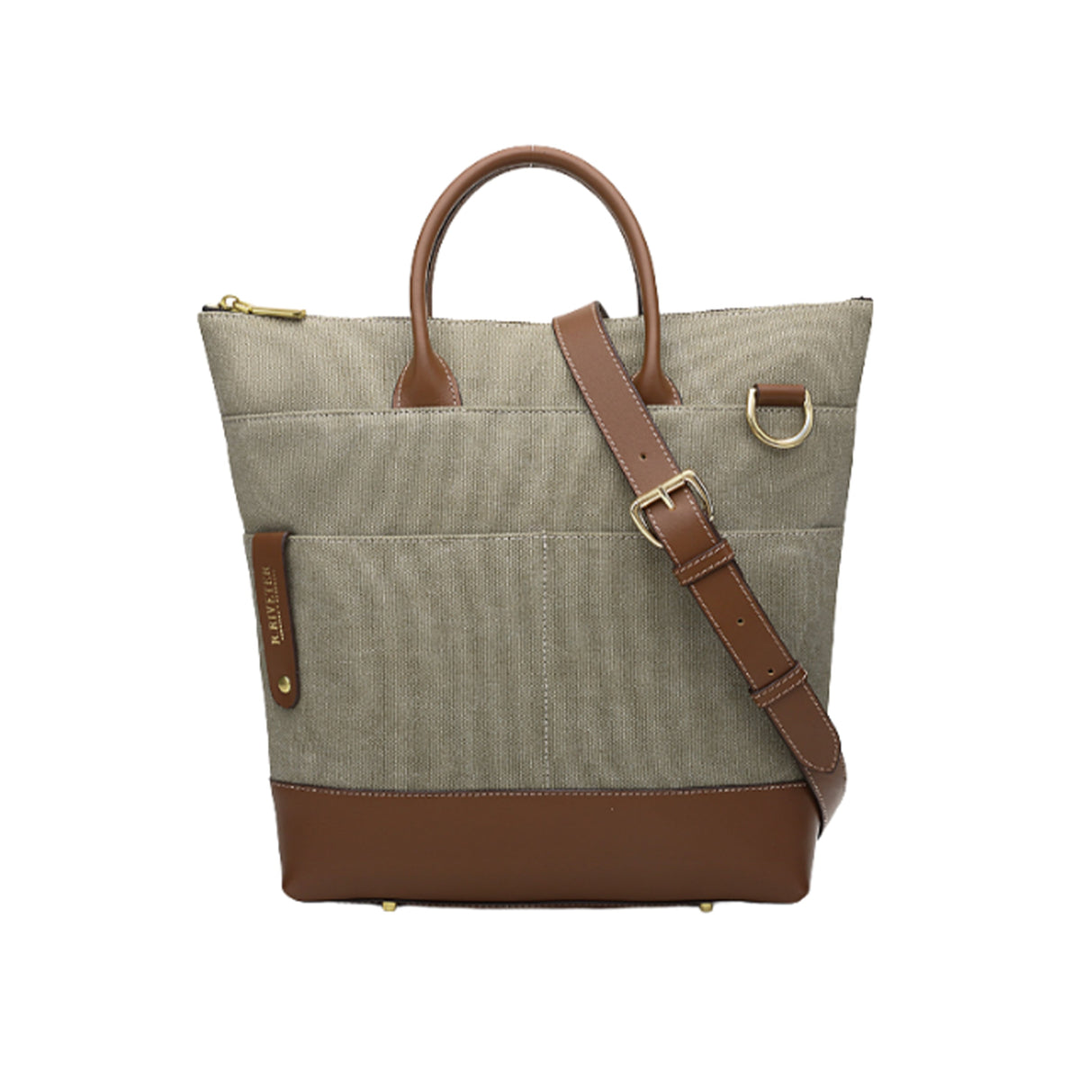 Otto Tote | Fatigue Washed Canvas + Brown Leather