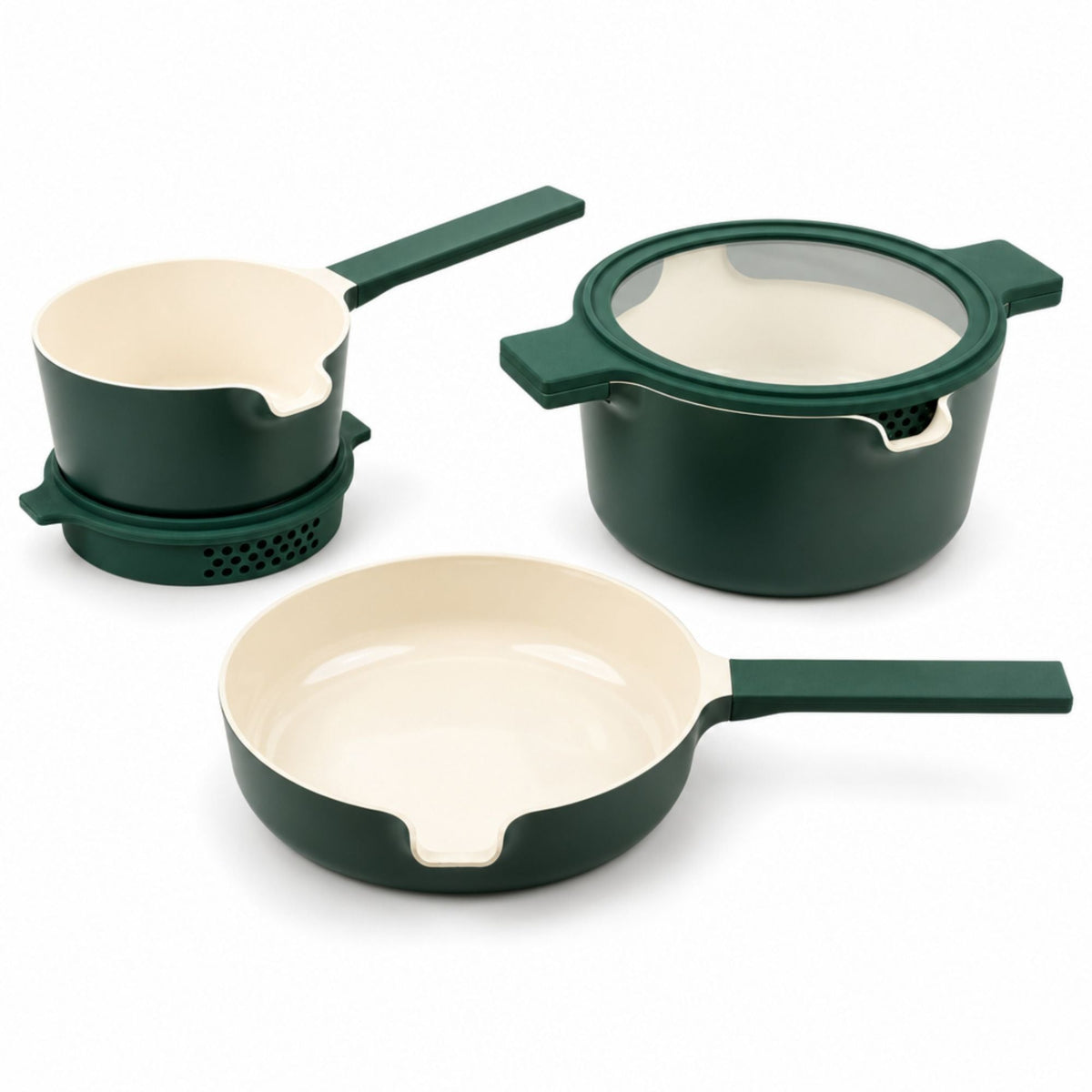 Nesting Ceramic Nonstick Cookware Set, 5-Piece