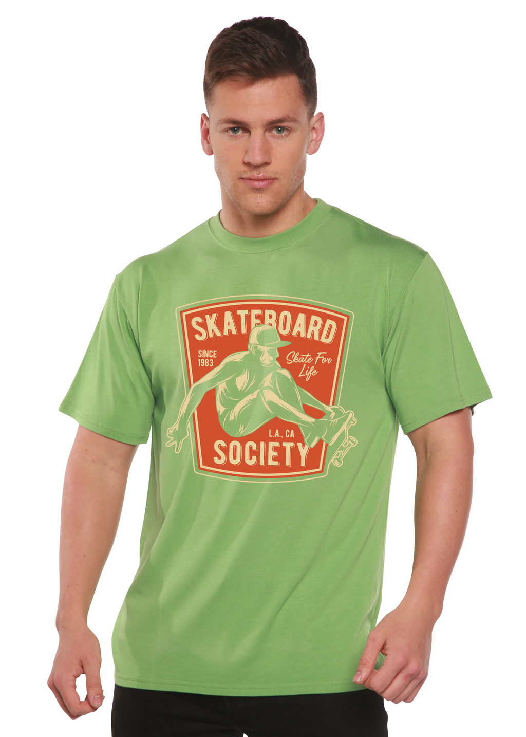 Skateboard Society Men's Bamboo Viscose/Organic Cotton Short Sleeve Graphic T-Shirt