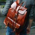 Flash Sale Full Grain Leather Travel Backpack Handmade Leather Backpack