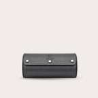 2 Watch Travel Case Vegan Leather Watch Roll (Slate Gray - White Interior)
