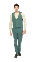 Men's Hunter Green Double Breasted Seersucker Vest – Grant