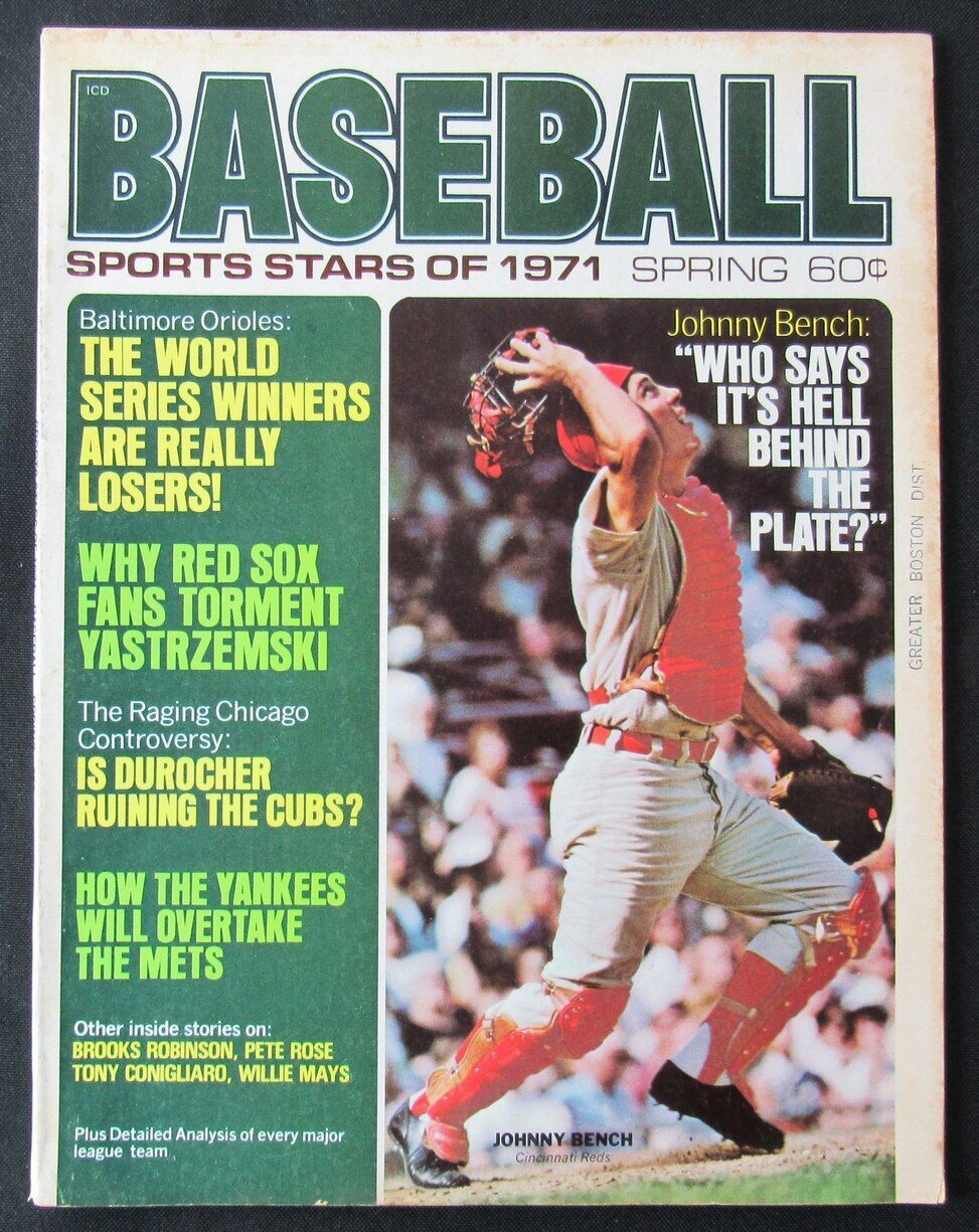 Spring 1971 Baseball Magazine Johnny Bench Cincinnati Reds on Cover