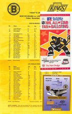 November 24th 1995 Boston Bruins vs. Kings Game Program + Ticket Stub 181793