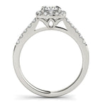 14k White Gold Square Outer Shape Round Diamond Engagement Ring (3/4 cttw)