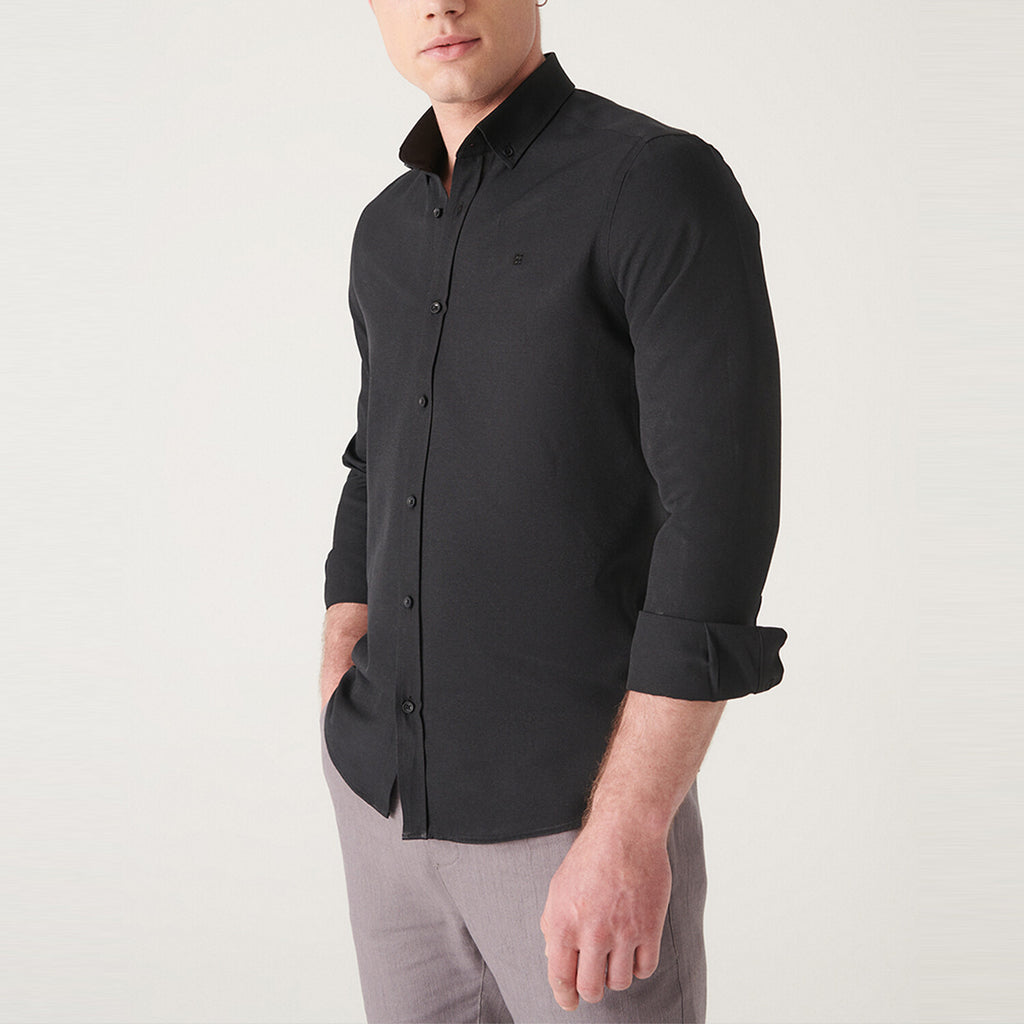 Oxford Regular Fit Shirt // Black