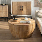 Vintage Style Barrel Coffee Table With Storage