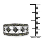 0.32 Carat Genuine Green Diamond .925 Sterling Silver Ring
