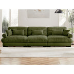 Modern Sofa With Bolstered Armrests And Pillows