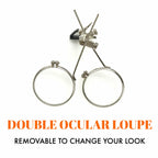Handmade Steampunk Goggles with Magnifying Loupe - neon orange, blue, green, pink lenses