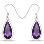 10.10 Carat Genuine Amethyst .925 Sterling Silver Earrings