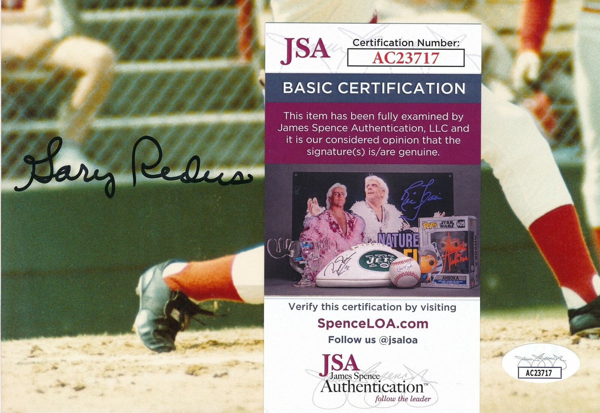 Gary Redus Autographed 8x10 Photo Cincinnati Reds JSA