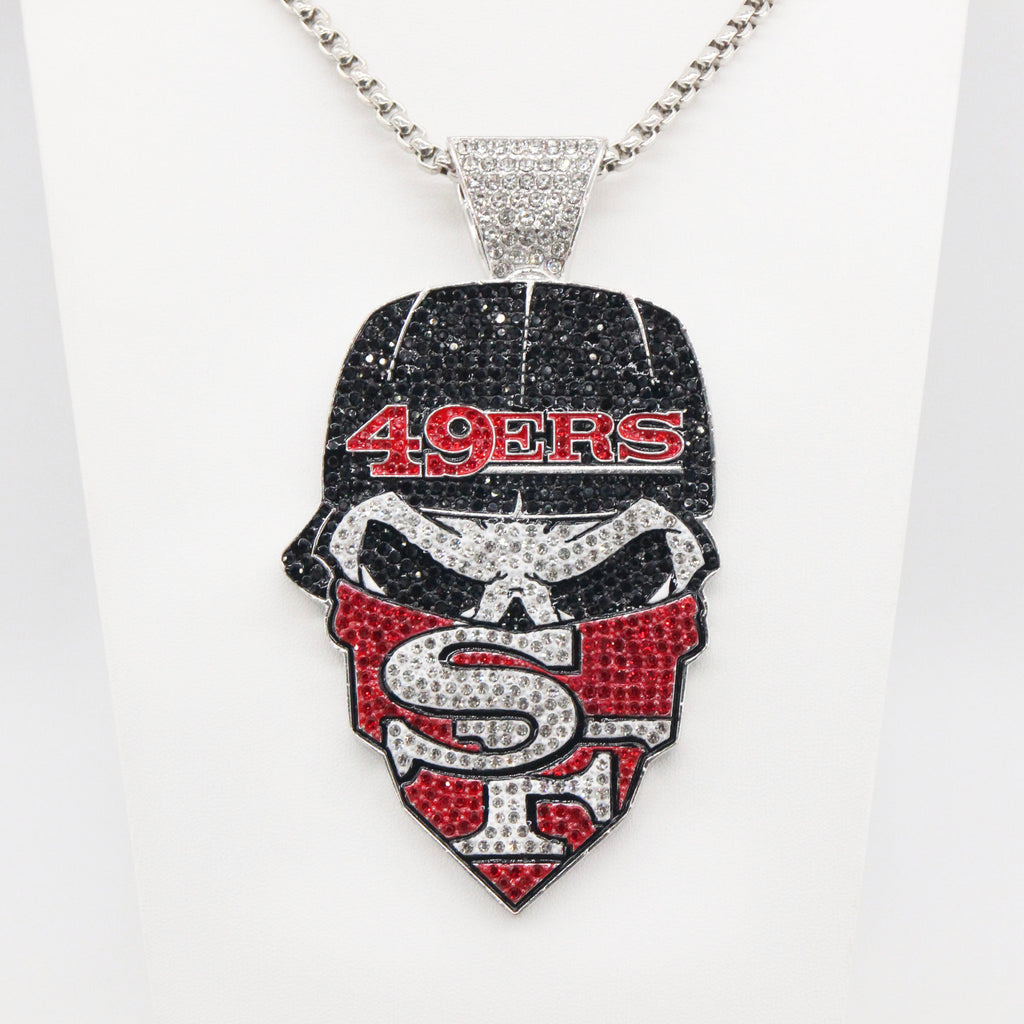 Newest Sports Team Logo Bandit Skull  Pendant Necklace – Iced Out Hip Hop Jewelry for True Fans