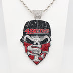 Newest Sports Team Logo Bandit Skull  Pendant Necklace – Iced Out Hip Hop Jewelry for True Fans