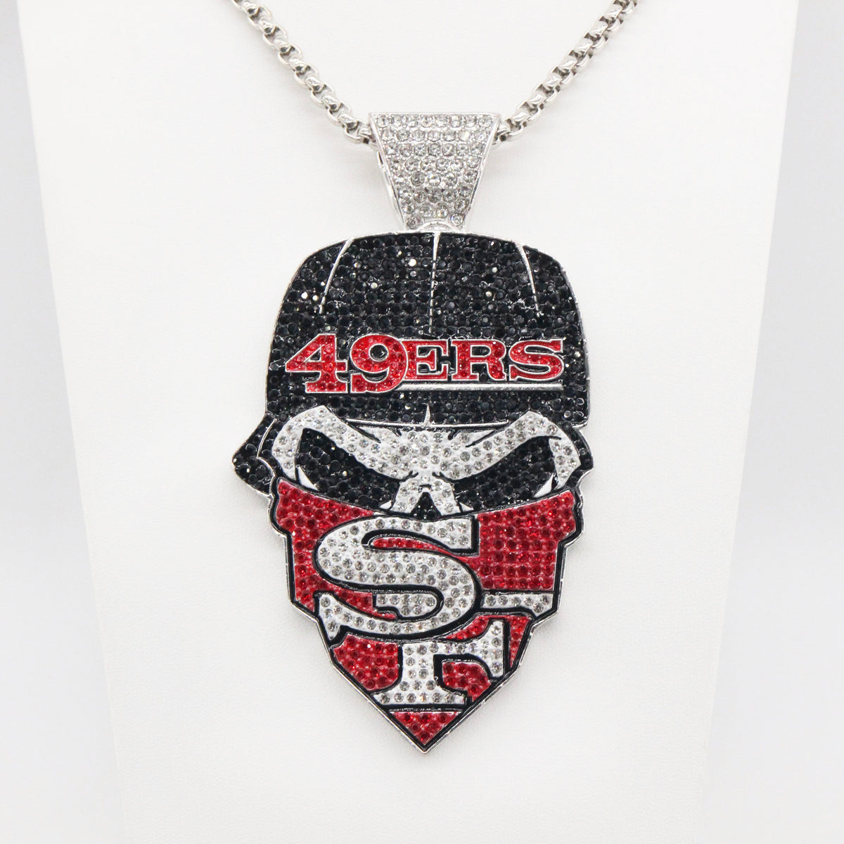 Newest Sports Team Logo Bandit Skull  Pendant Necklace – Iced Out Hip Hop Jewelry for True Fans