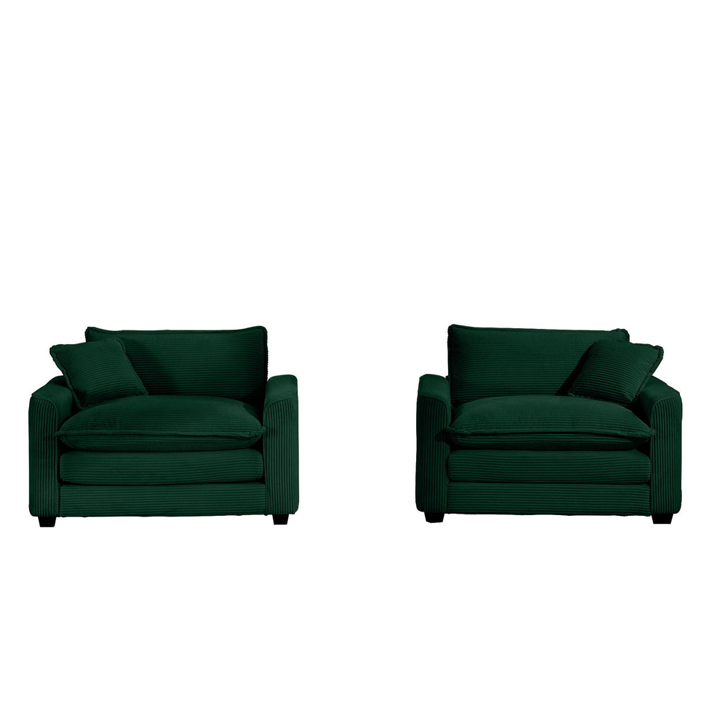 Modern Classic Fabric Single Chair Deep Seat Sofa With Pillow