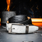 Alessio Belt // Ostrich // White/Black
