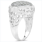 0.54 Carat Genuine White Diamond .925 Sterling Silver Ring