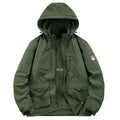 High Neck Hooded Oversized Jacket // Army Green