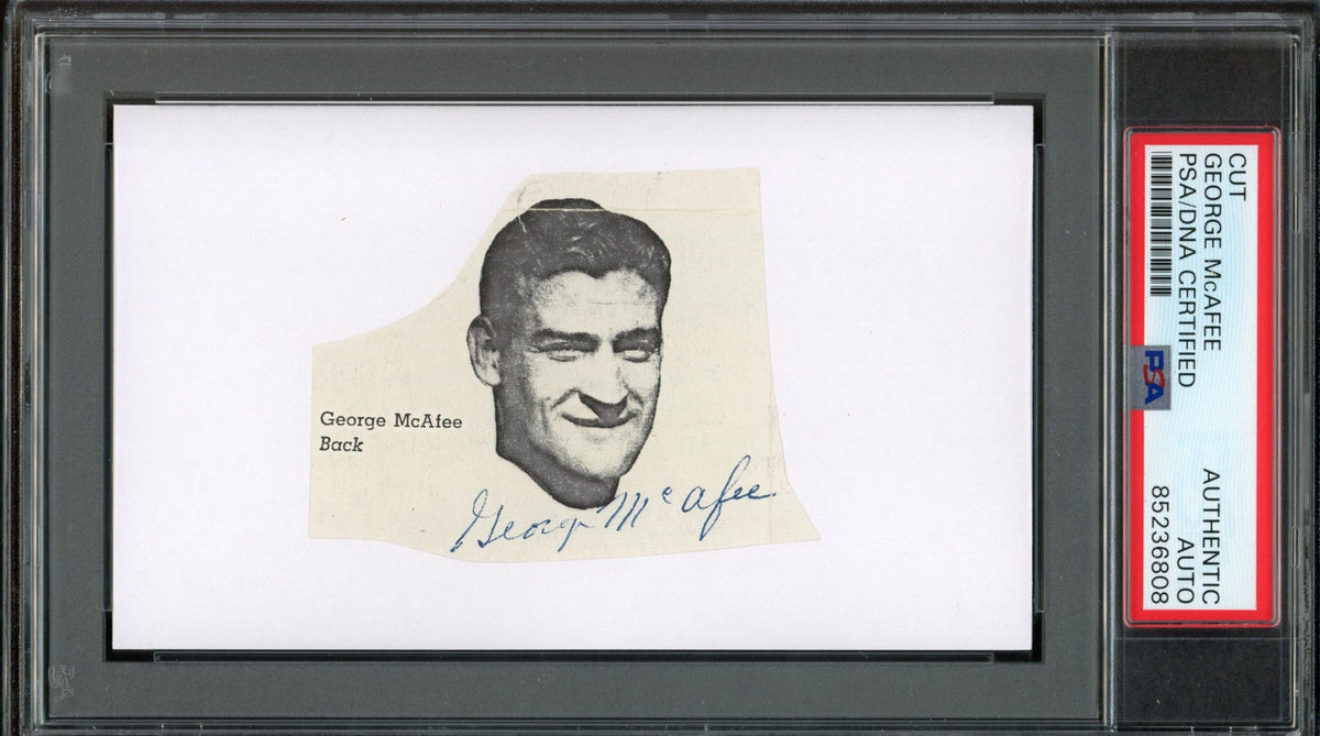 George McAffe HOF Signed/Auto Cut Photo on 3x5 Card Bears PSA/DNA 188245