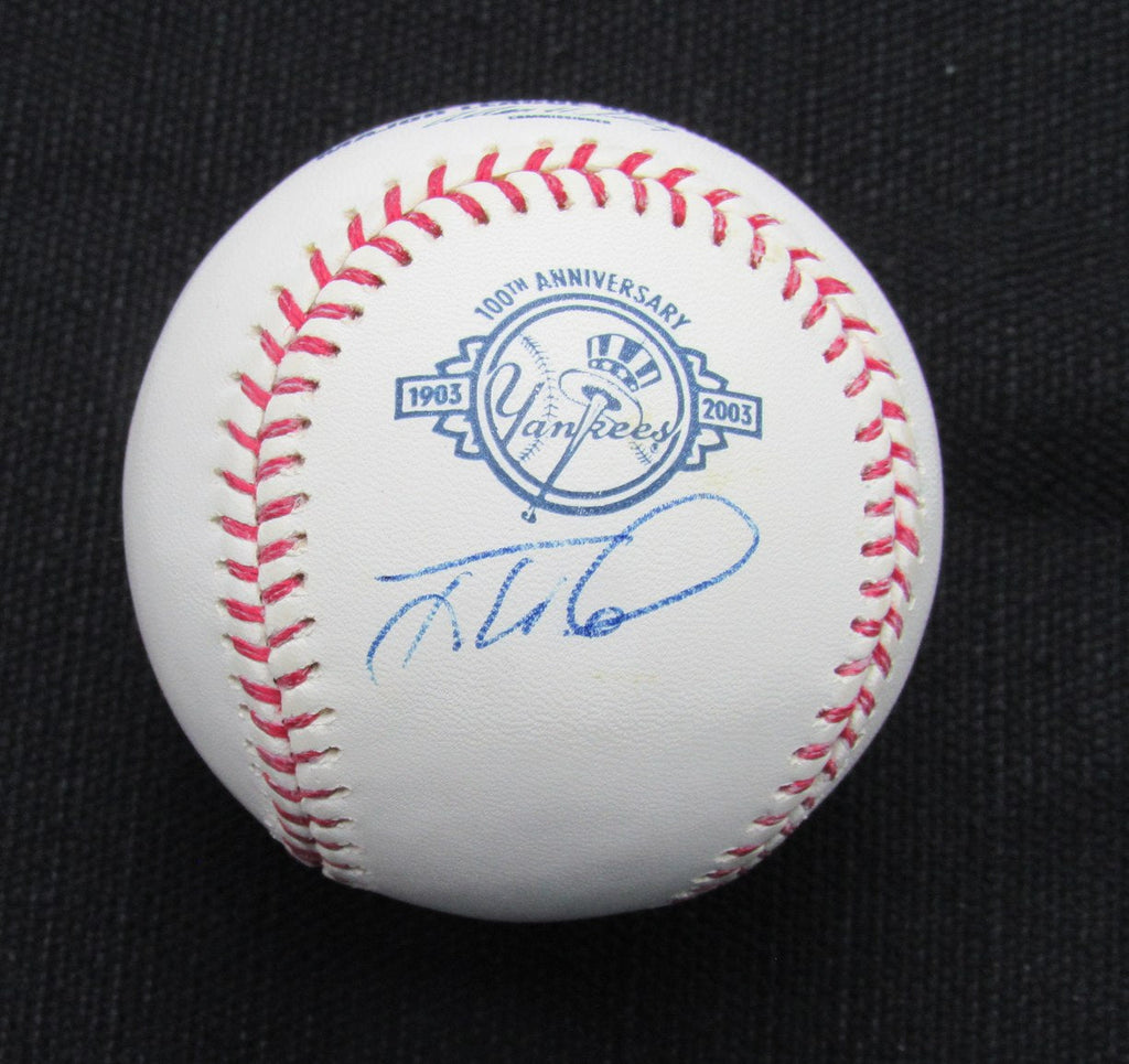 Tony Womack Signed/Auto Yankees 100th OML Baseball JSA  186962