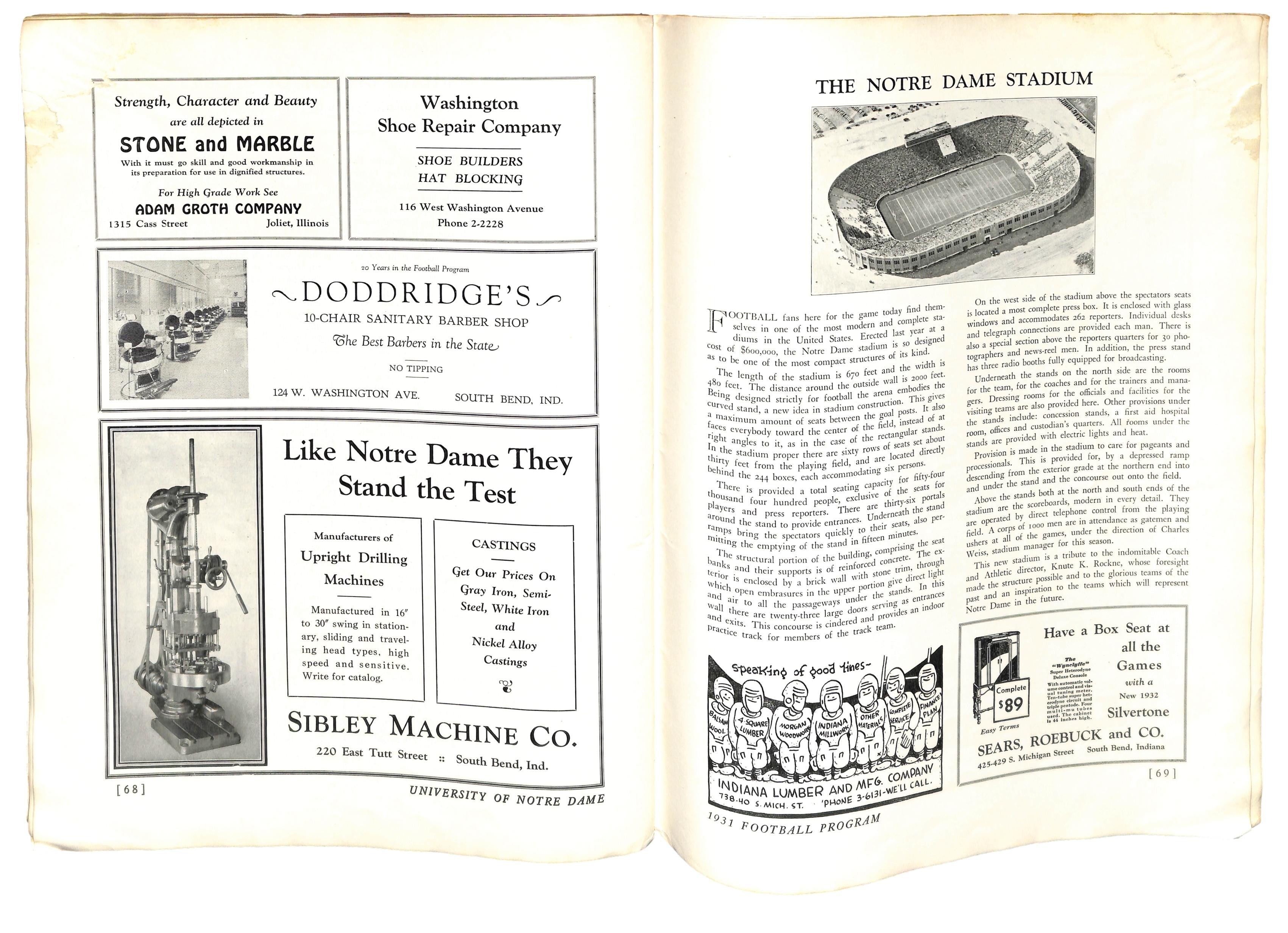 11/7/1931 Pennsylvania vs. Notre Dame Program 185777