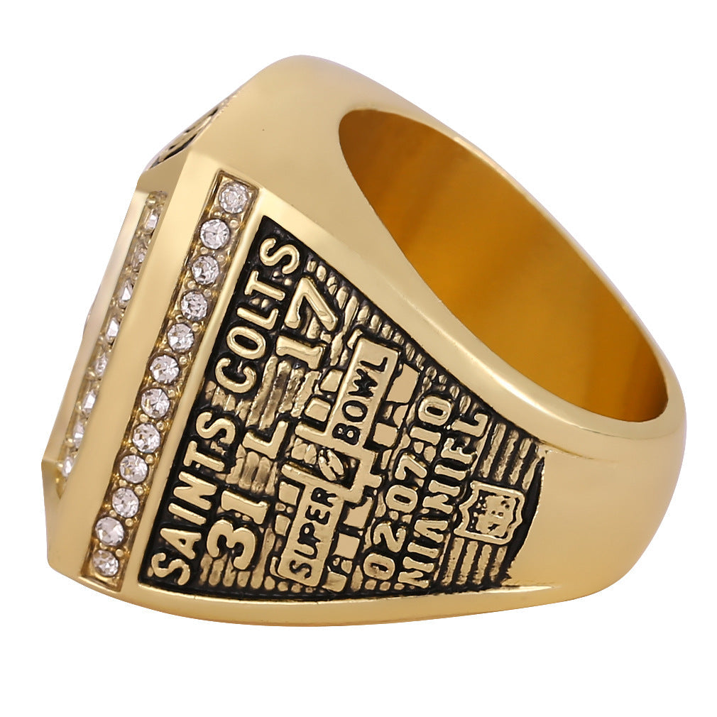 2010 New Orleans Saints Super Bowl XLIV Championship Ring & Trophy Set
