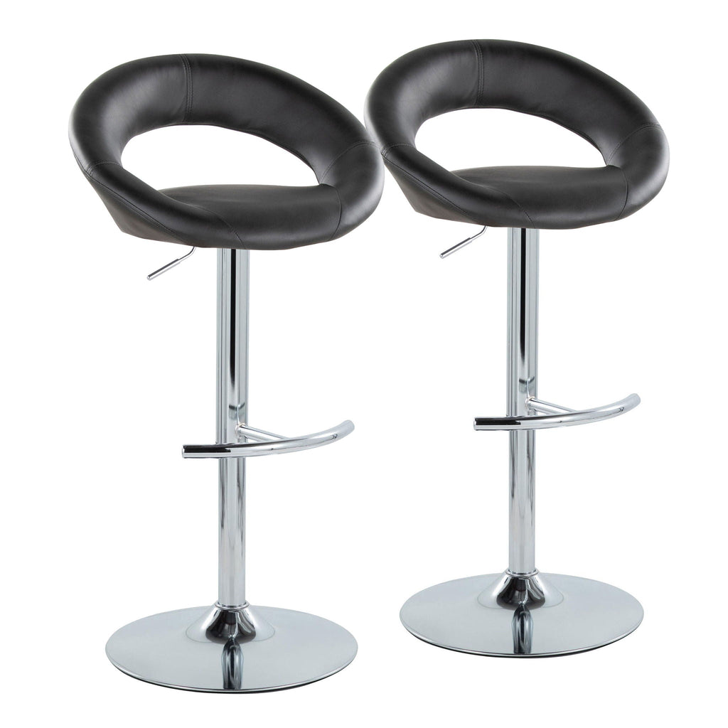 Posh - Contemporary Adjustable Barstool With Swivel (Set of 2)