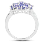 2.03 Carat Genuine Tanzanite .925 Sterling Silver Ring