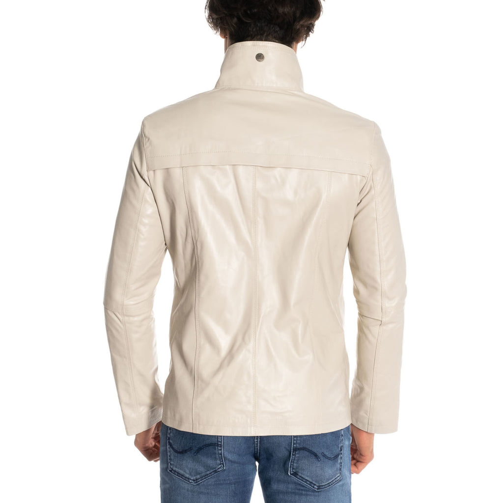 Aden Leather Jacket // Cream