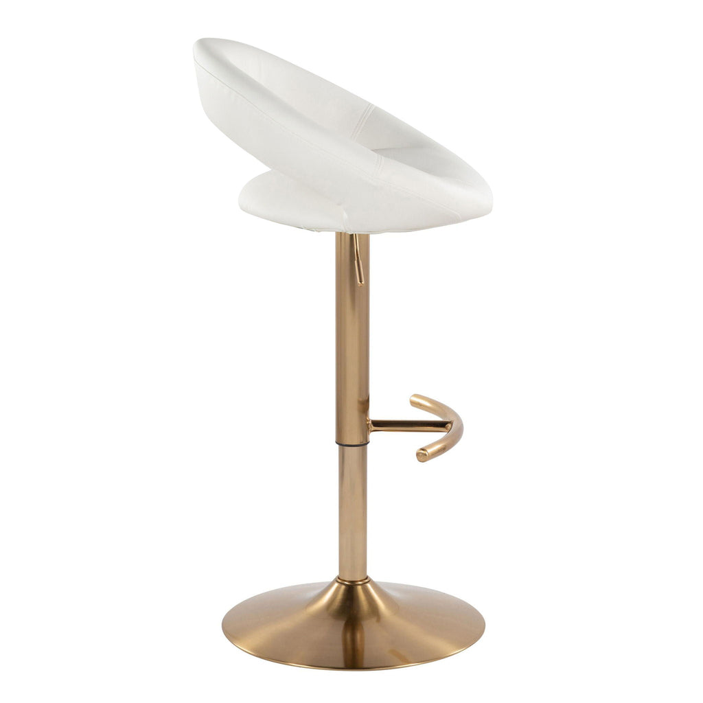 Posh - Contemporary / Glam Adjustable Barstool With Swivel (Set of 2)