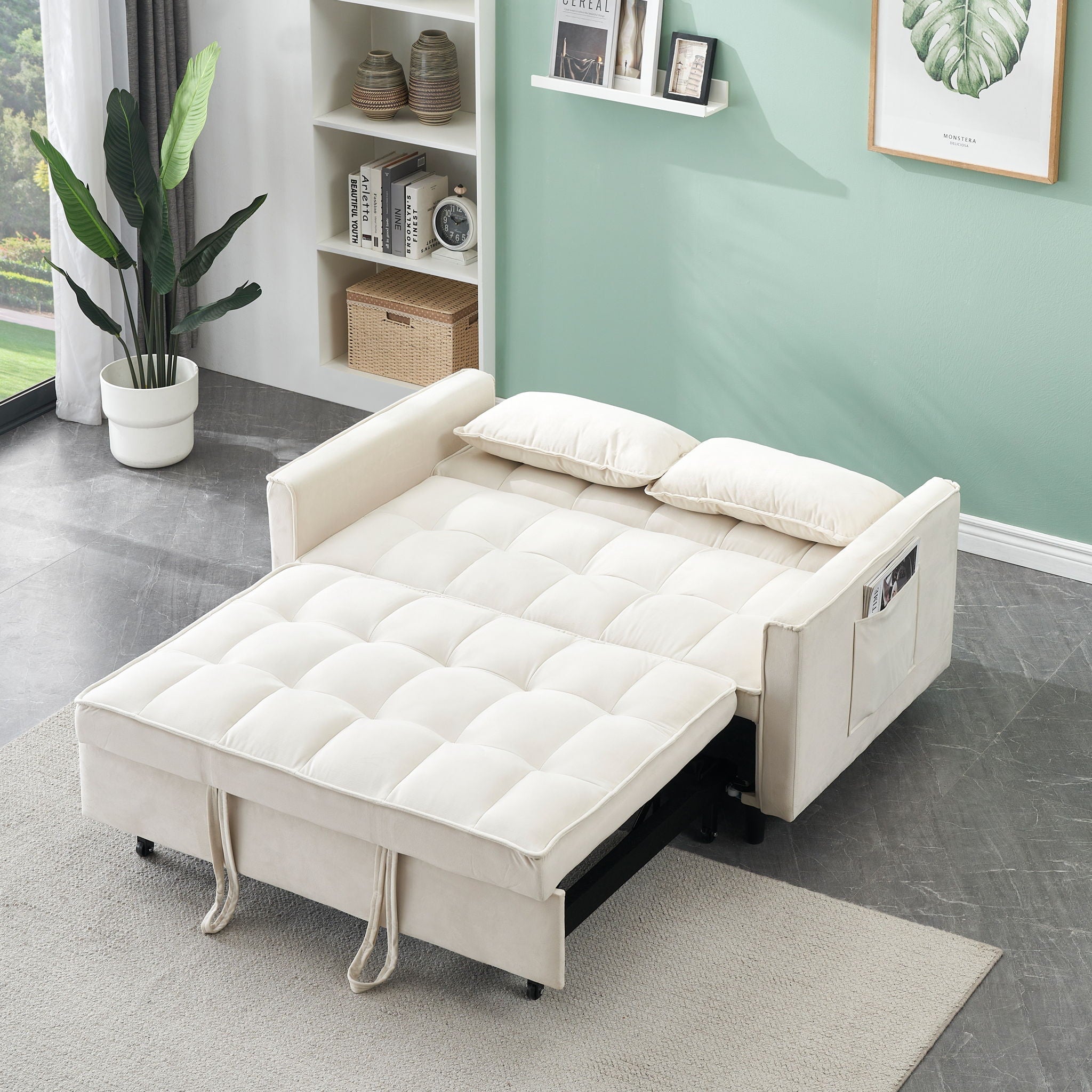 Sofa Bed With Pockets, 3 In 1 Convertible