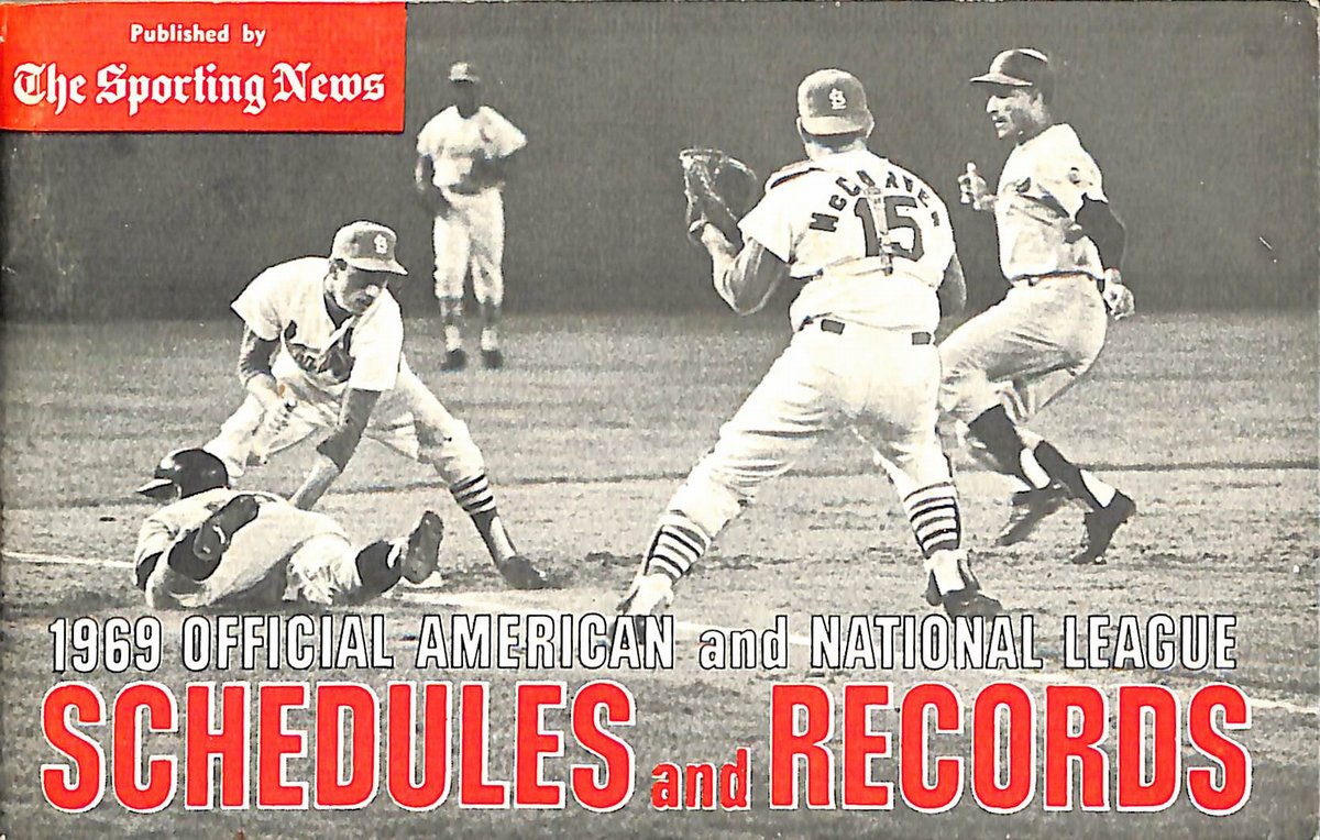 Lot of (2) 1969 AL/NL Schedules and Records  From Sporting News 189481