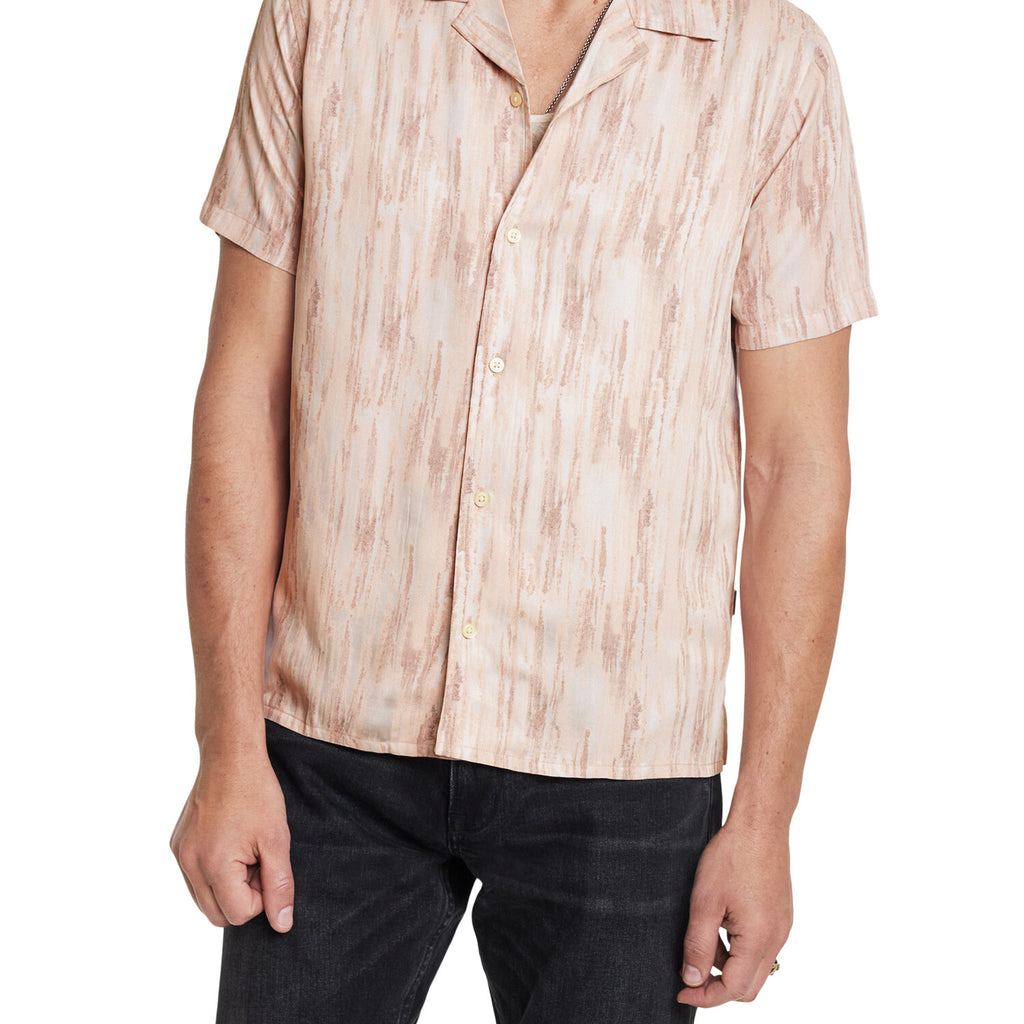 Dan // Camp Collar Shirt in Print // Grapefruit