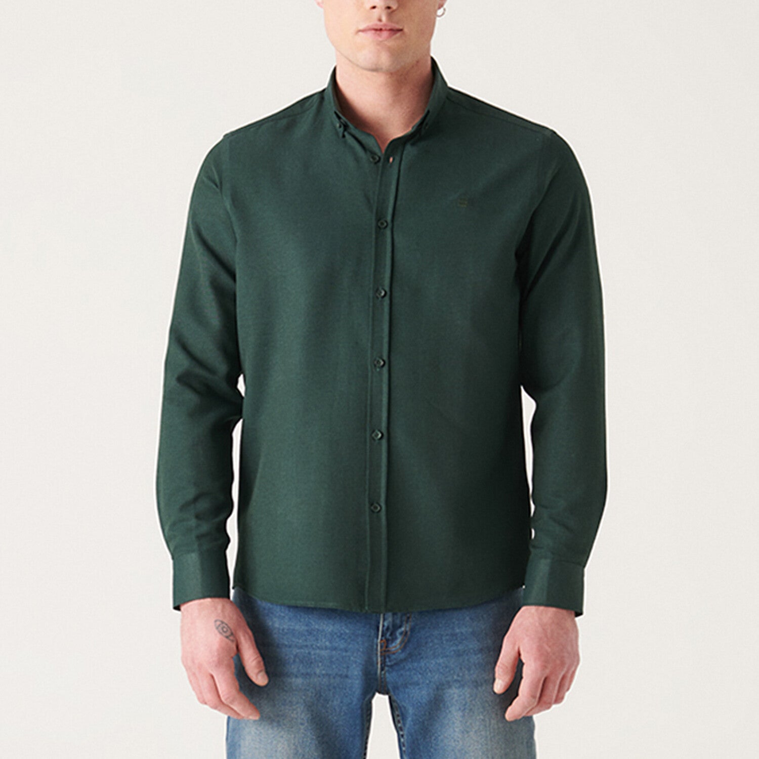 Oxford Regular Fit Shirt // Dark Green