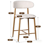 Upholstered Counter Height Bar Stools Island (Set of 2) - Beige