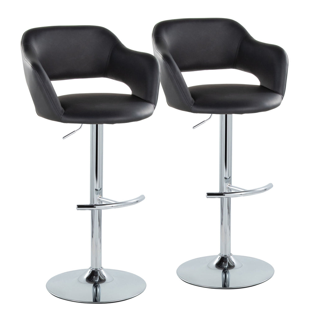 Margarite - Contemporary Ajustable Barstool With Swivel (Set of 2)