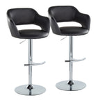 Margarite - Contemporary Ajustable Barstool With Swivel (Set of 2)