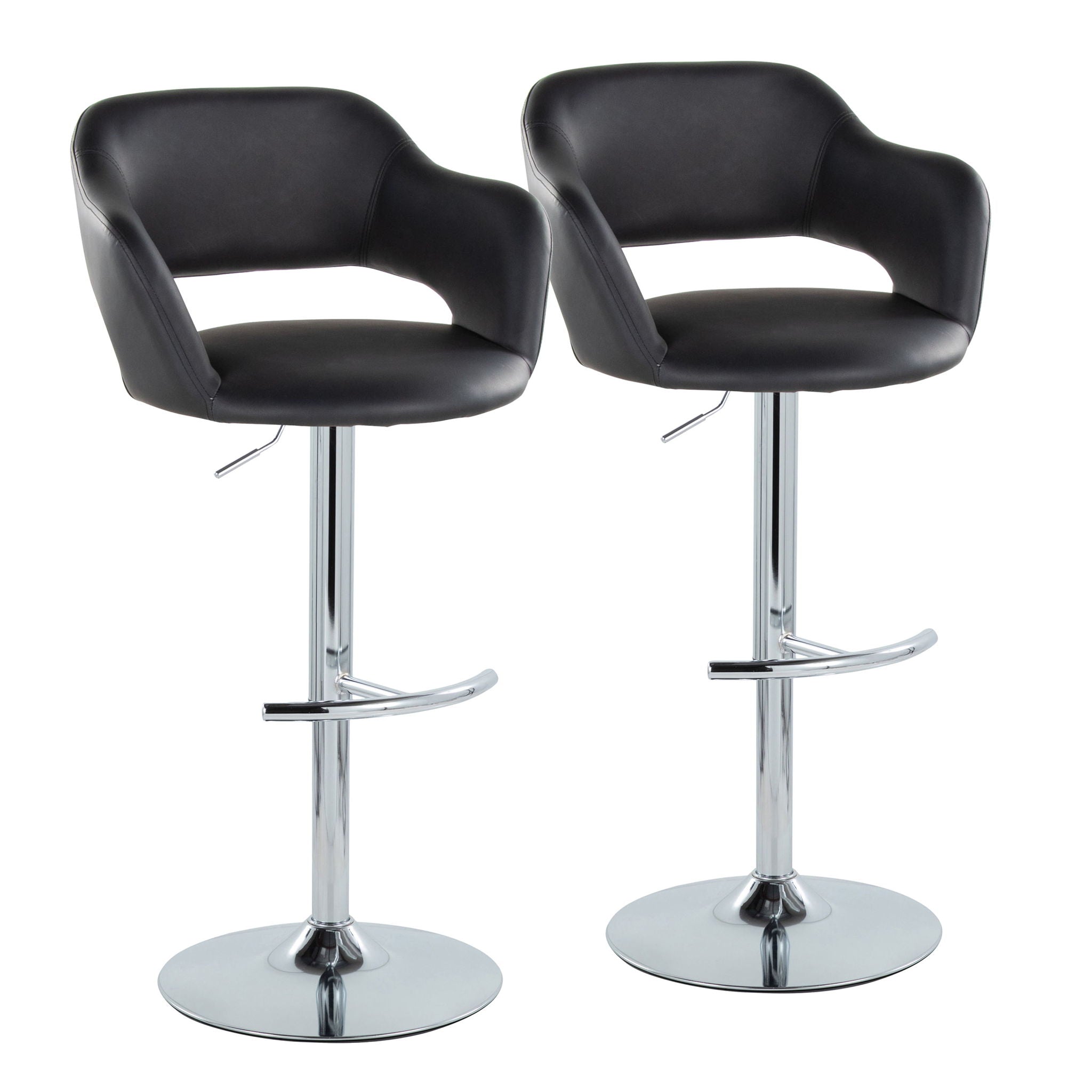 Margarite - Contemporary Ajustable Barstool With Swivel (Set of 2)
