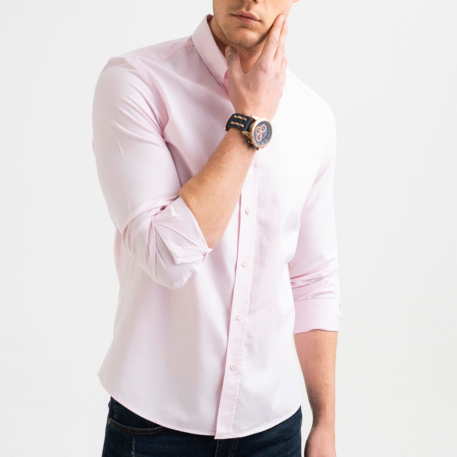 Nora Button Down Shirt // Light Pink