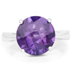 5.60 Carat Genuine Amethyst .925 Sterling Silver Ring