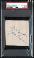 Jackie Robinson HOF Cut Signature Brooklyn Dodgers PSA/DNA 184105