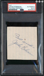 Jackie Robinson HOF Cut Signature Brooklyn Dodgers PSA/DNA 184105