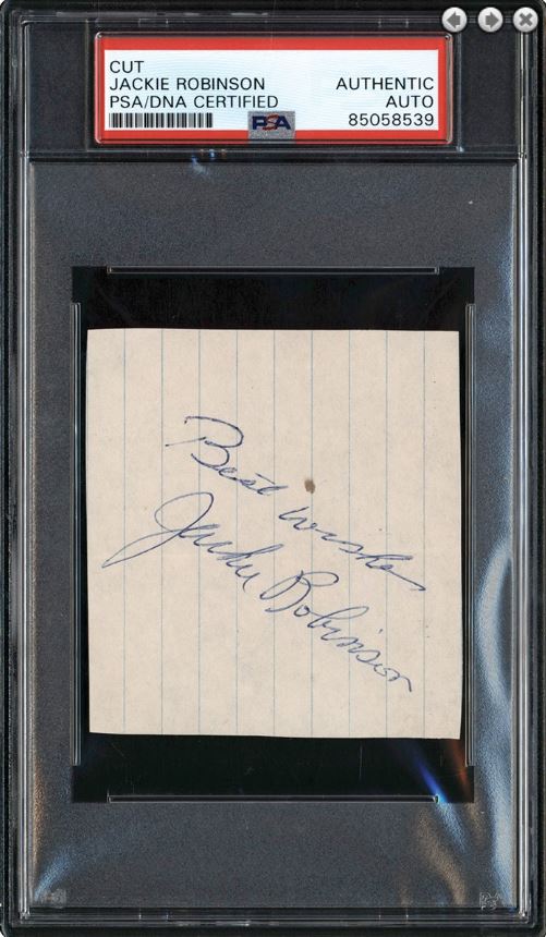 Jackie Robinson HOF Cut Signature Brooklyn Dodgers PSA/DNA 184105