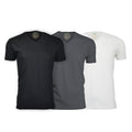 Semi-Fitted V Neck T-Shirt // Black + Heavy Metal + White // Pack of 3