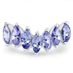 1.68 Carat Genuine Tanzanite .925 Sterling Silver Ring