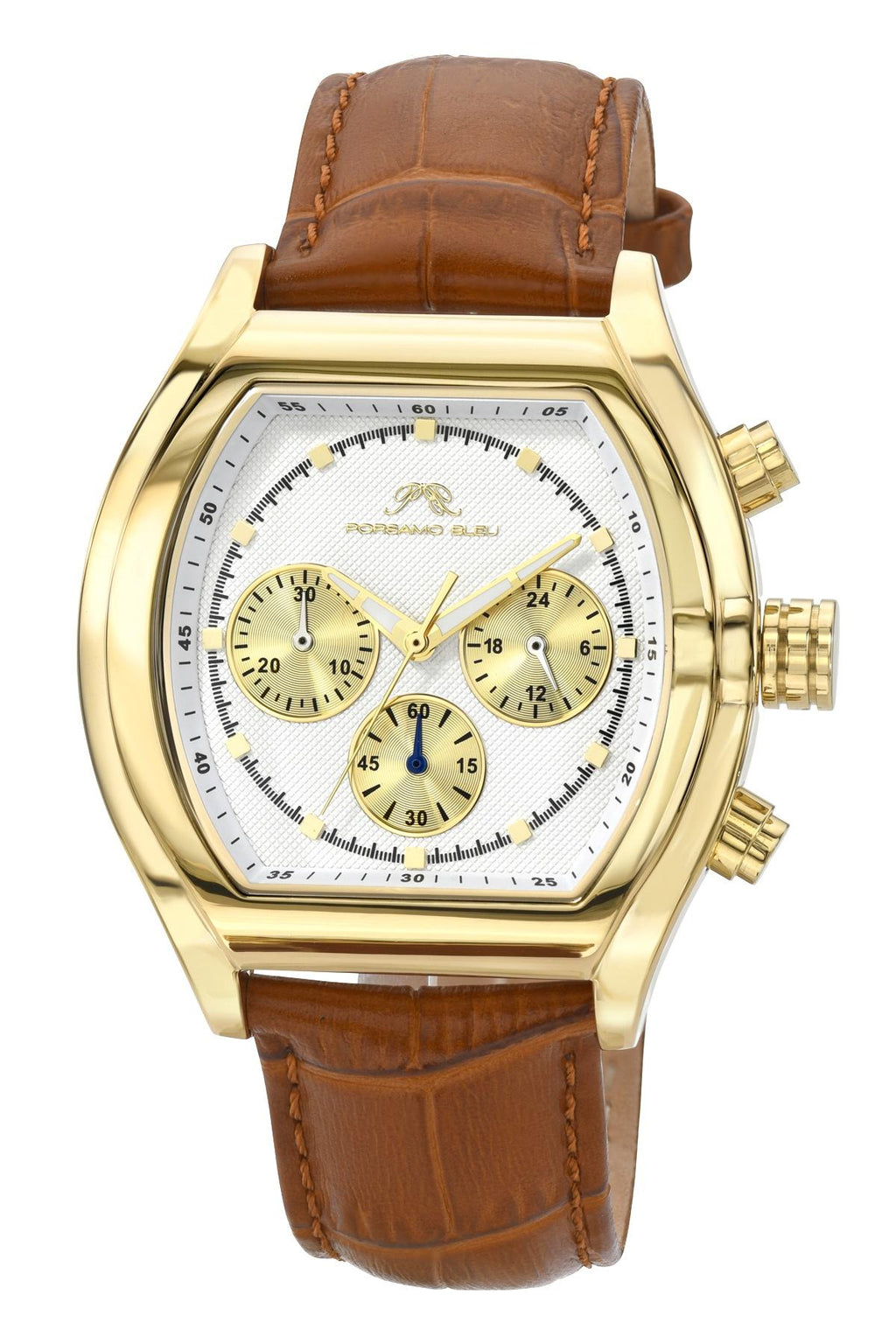 Roman Genuine Leather Rose Tone & Brown Men's Watch 1292DROL