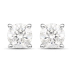 0.80 Carat Genuine White Diamond 14K White Gold Earrings
