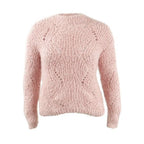 Freshman Juniors  Pointelle Chenille Sweater (L  Pink Rhinestone)